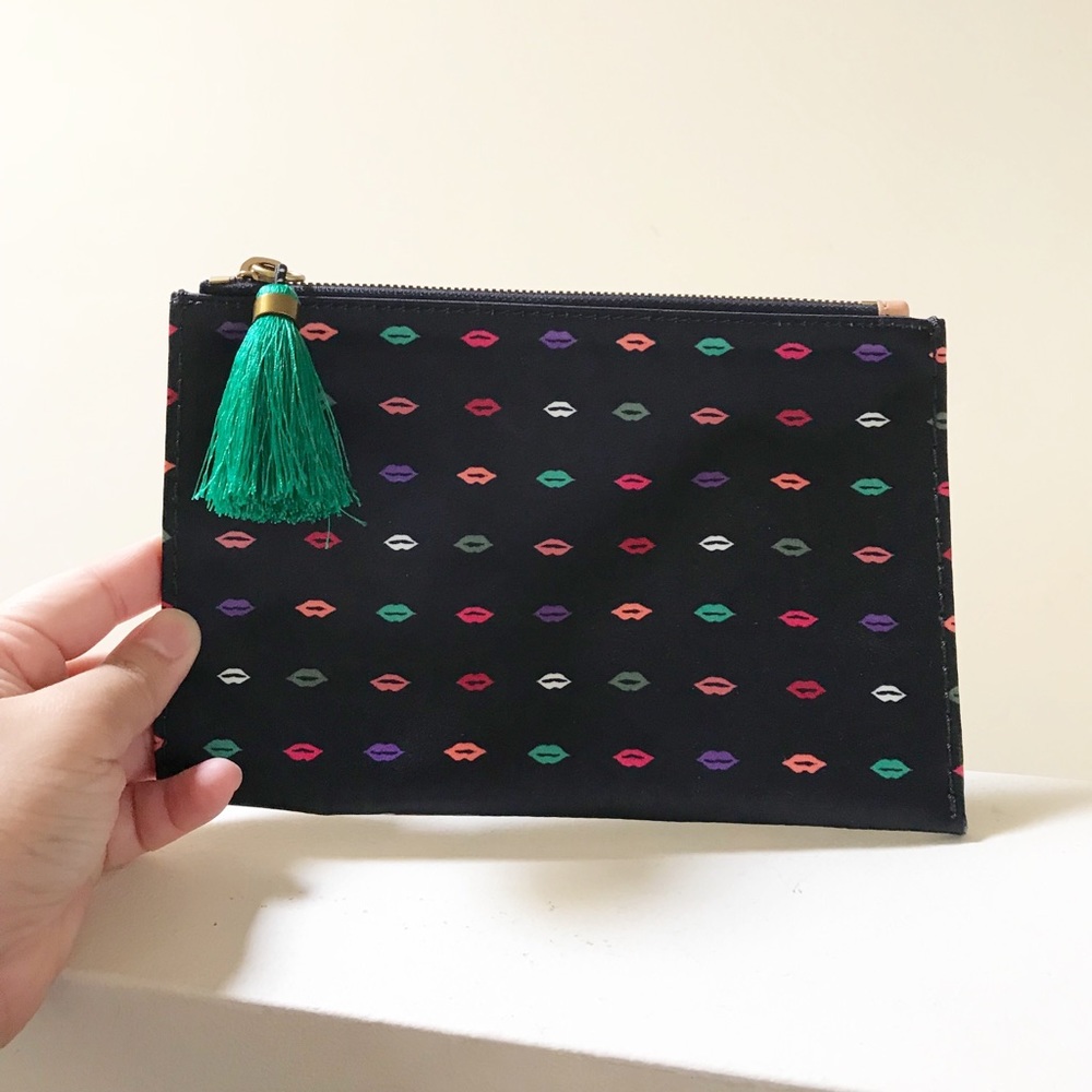J.Crew Multicolor Lip pouch bag in Navy Blue.